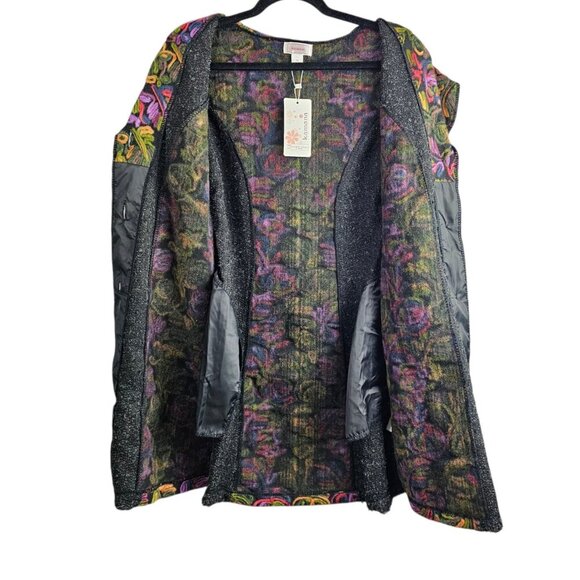 Kamana New Women's Jungle Queen Knit Embordered Button Wool Blend Sweater Coat - Picture 5 of 12